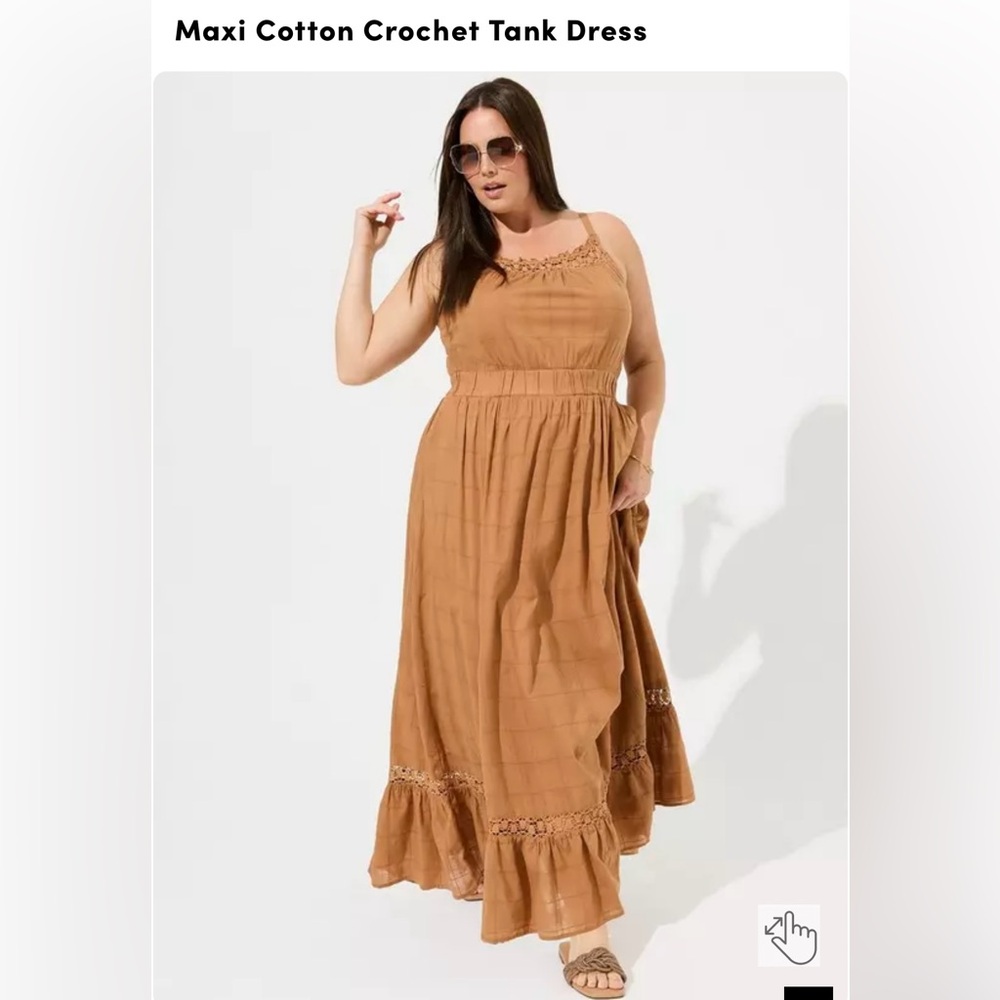 Torrid Maxi Cotton Crochet Tank Dress